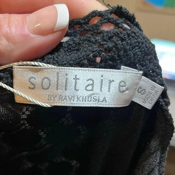 NWT Solitaire by Ravi Kholsa square neck crochet dress small - Picture 6 of 7